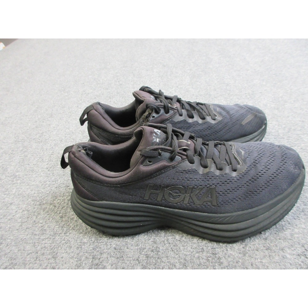 Hoka One One Bondi 8 Shoes Mens Size 10.5 Black Running Sneakers 1123202 BBLC